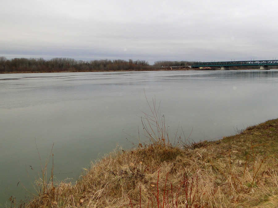 Die Donau in Tulln liegt im Staubereich des Kraftwerkes Greifenstein 