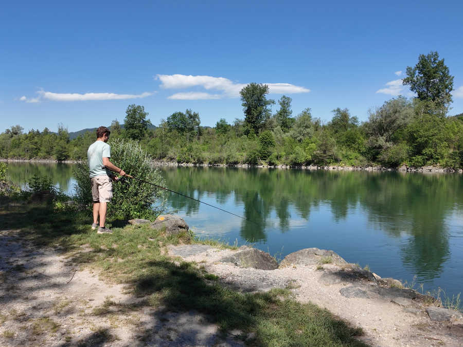 Fischen an der Drau