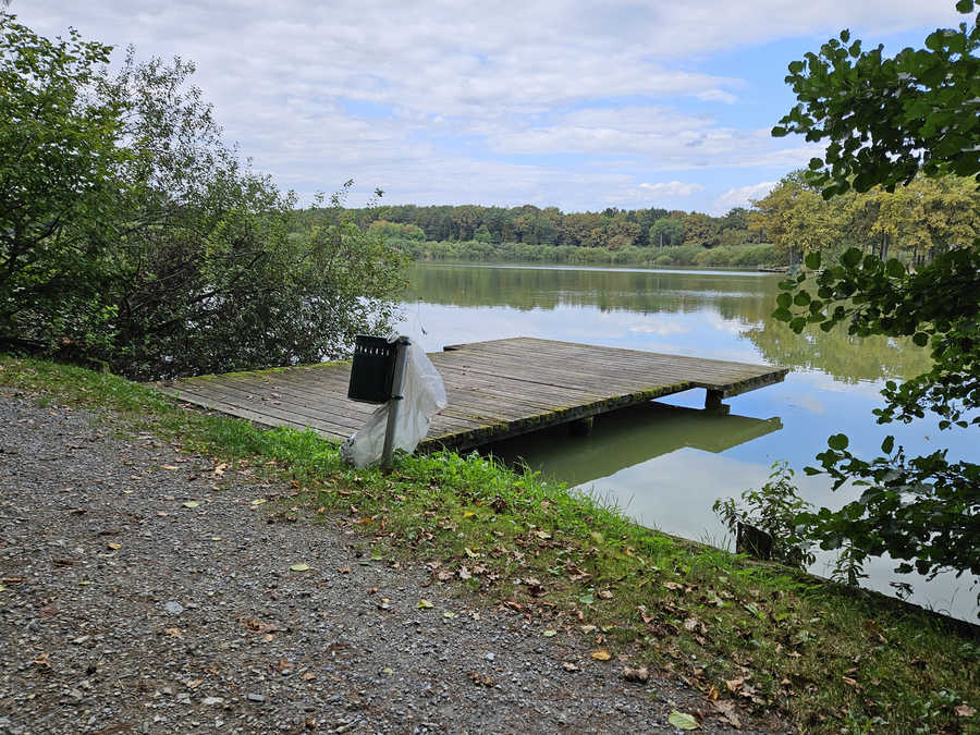 Stege zum Angeln am Harter Teich