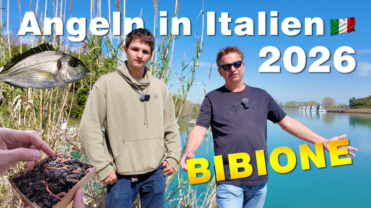 Angeln in Bibione am Tagliamento im Brackwasser