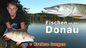 Fischen an der Donau + Krebse fangen