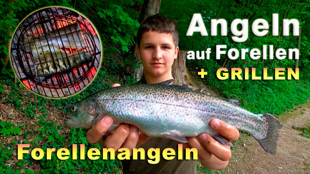 Angeln auf Forellen - Forellenangeln am Teich / Forellensee - Fischen auf Forellen im Tierpark Haag