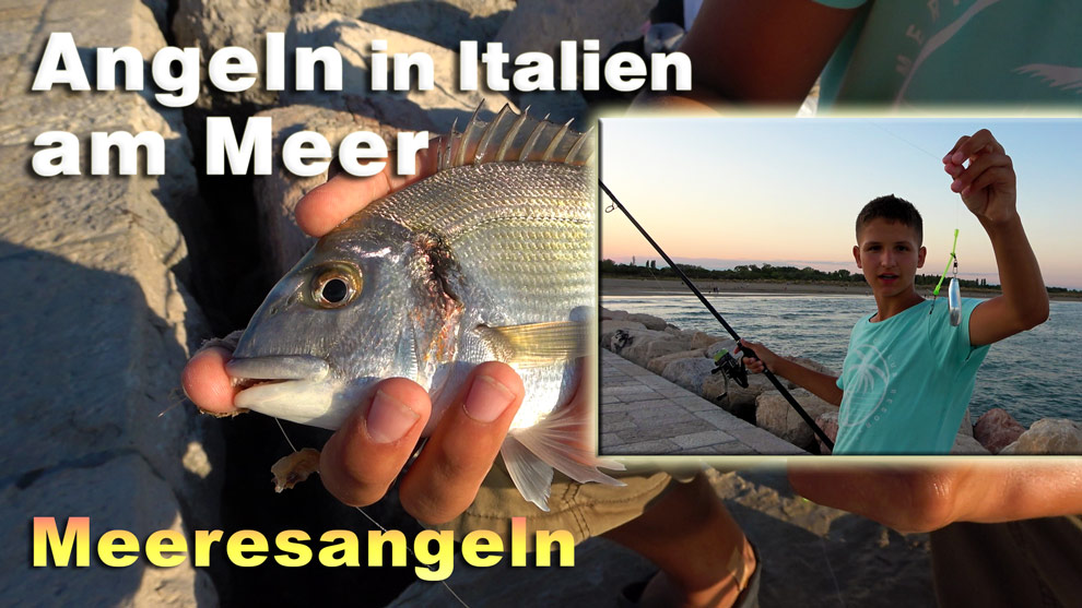 Angeln am Meer - Meeresangeln in Italien in der Adria im Sommer