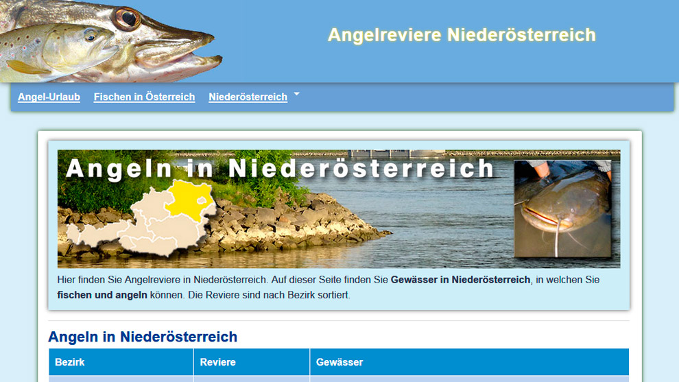 Angeln in Niederösterreich Angelreviere NÖ