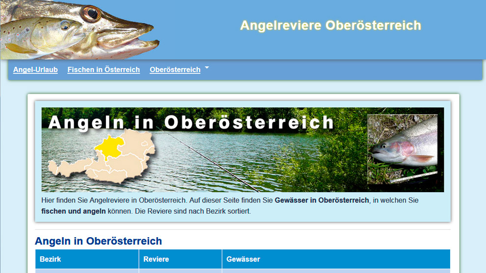 Angeln in Oberösterreich Angelreviere OÖ